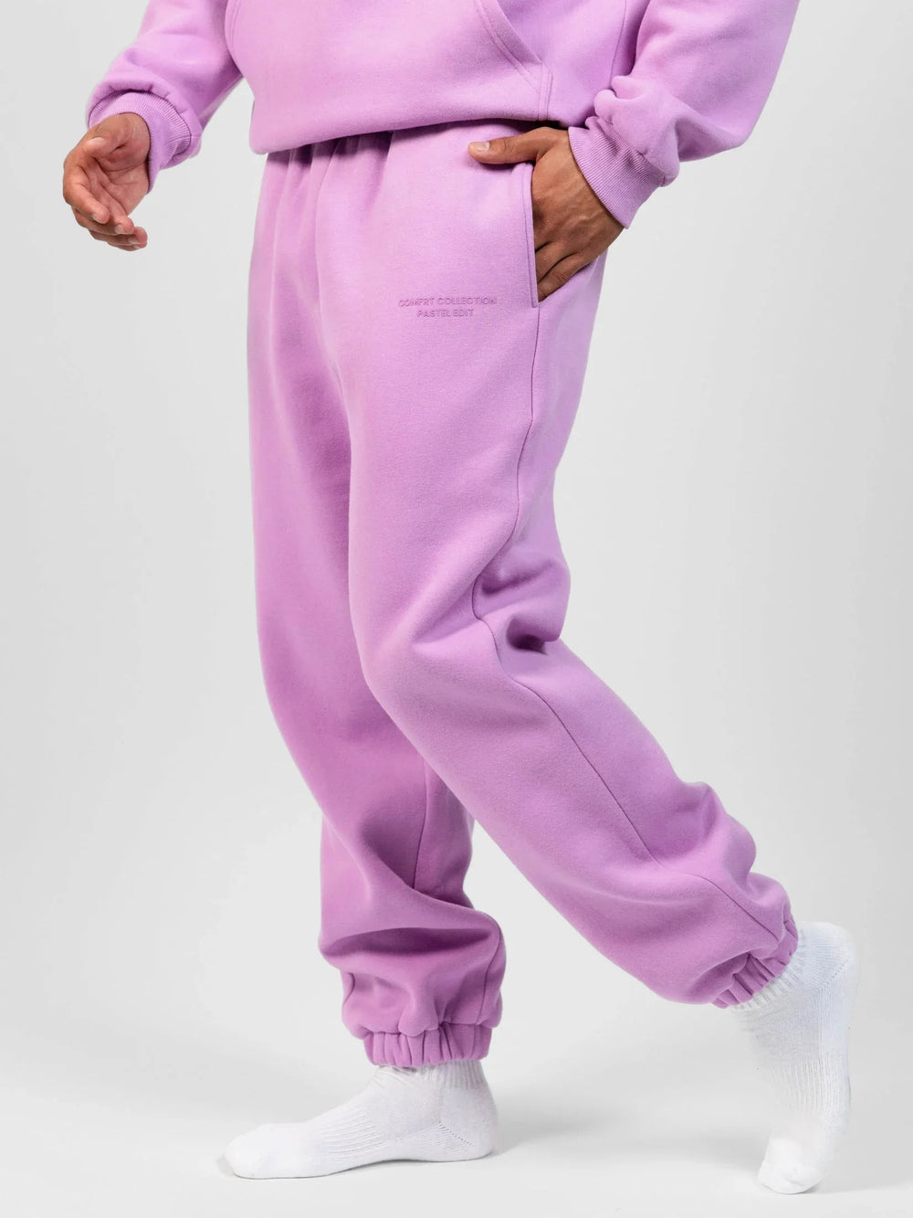 Comfortable fleece joggers with elastic waistband - View 37 | TEVQA