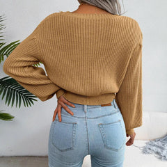 Yellow Cable Knit Sweater - TEVQA