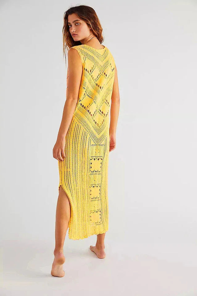 Pool Party Crochet Midi Cover Up - View 6 | TEVQA