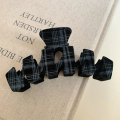Large velvet plaid hair claw clip - View 10 | TEVQA