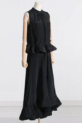 Sleeveless Ruffle Mock Neck Top and Skirt Set - View 16 | TEVQA