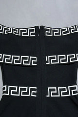 Off shoulder wide leg jumpsuit with geometric trim - View 8 | TEVQA