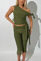 One-shoulder knit pants set - View 16 | TEVQA