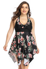 Plus Size Tankini Swimsuit with Skirt - View 14 | TEVQA