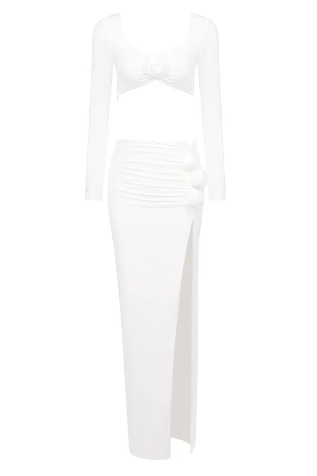Rose High Split Maxi Dress - View 18 | TEVQA