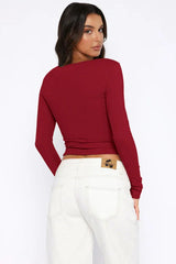 Black Button-Up Knit Top - View 16 | TEVQA