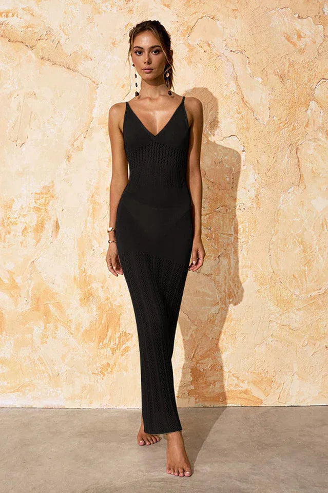 Knit maxi cover up dress - View 6 | TEVQA