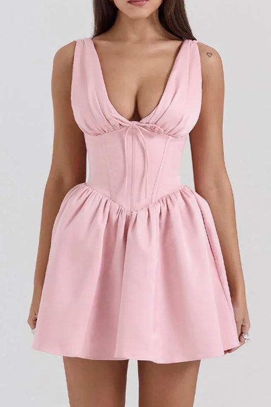 Emmeliette Satin Mini Dress - TEVQA