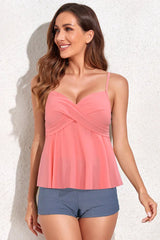 Conservative tankini swimsuit with shorts - View 28 | TEVQA