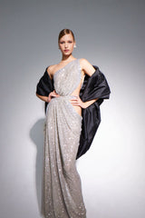 One Shoulder Sequins Cut Out Split Maxi Dress | Dress In Beauty