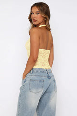 Lilac Bloom Floral Lace Halter Top - View 16 | TEVQA