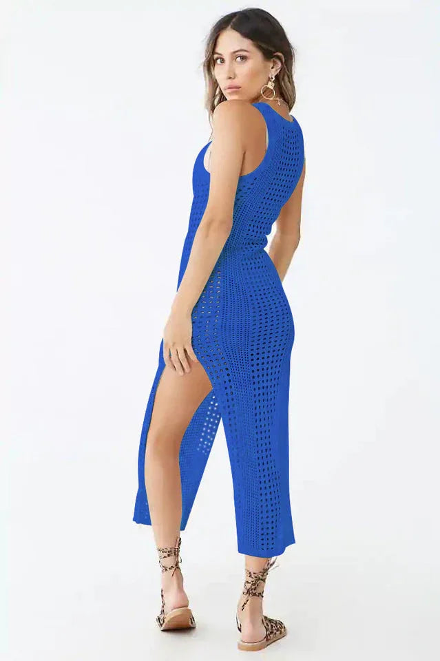 Knitted Maxi Beach Cover Up Dress - View 12 | TEVQA