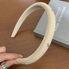 Padded Bow Charm Headband - 0.6 Inch Slim Preppy Hair Band