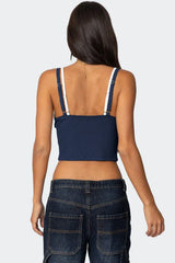 Lace Trim Cropped Tank Top - View 13 | TEVQA