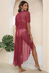 Tied Sheer Cover Up Cardigan - TEVQA