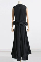 Sleeveless Ruffle Mock Neck Top and Skirt Set - View 17 | TEVQA