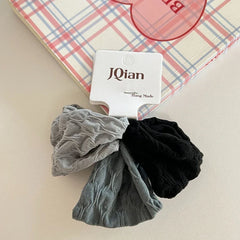 Wide Crinkled Fabric Scrunchie - Gentle Snag-Free Hair Tie - TEVQA