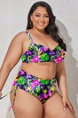 (L-4XL) Floral Adjustable Side Bikini Set | Dress In Beauty