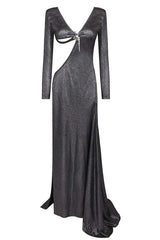 Cut Out Backless Gown - TEVQA