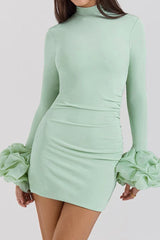 Camilla Pistachio Ruffle Cuff Mini Dress | Dress In Beauty