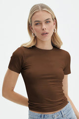 Fitted Crew Neck Baby Tee - View 13 | TEVQA