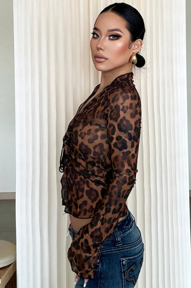 Myka Long Sleeve Mesh Top - View 20 | TEVQA
