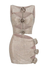 Sparkly Cutout Top and Ruched Skirt Set - View 24 | TEVQA