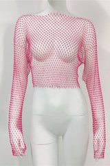 Crystal Diamond See Through Crop Top | Dress In Beauty