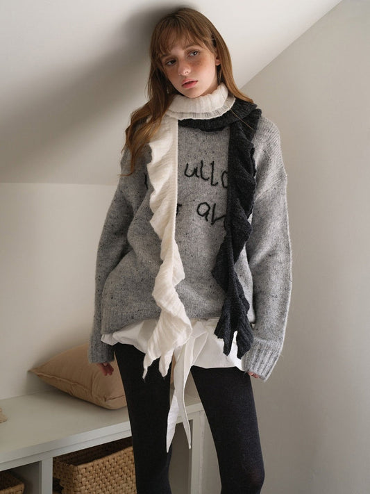 Y2K Vintage Style Ruffled Skinny Scarf