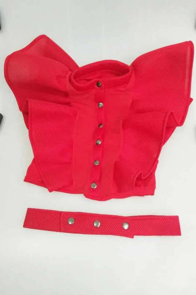 Mock Neck Bodysuit with Ruffle Detail - View 9 | TEVQA