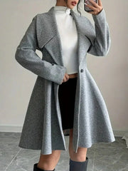 The Genevieve Fit & Flare Wool Coat Dress - TEVQA