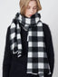 Unisex Black & White Buffalo Plaid Scarf - TEVQA