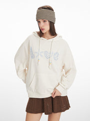 Vintage Cream Sea Shell 'LOVE' Graphic Hoodie