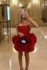 Ayat Strapless Flower Mini Dress - TEVQA