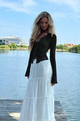Floral burnout mesh top with bell sleeves - View 6 | TEVQA