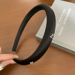 Padded Bow Charm Headband - 0.6 Inch Slim Preppy Hair Band
