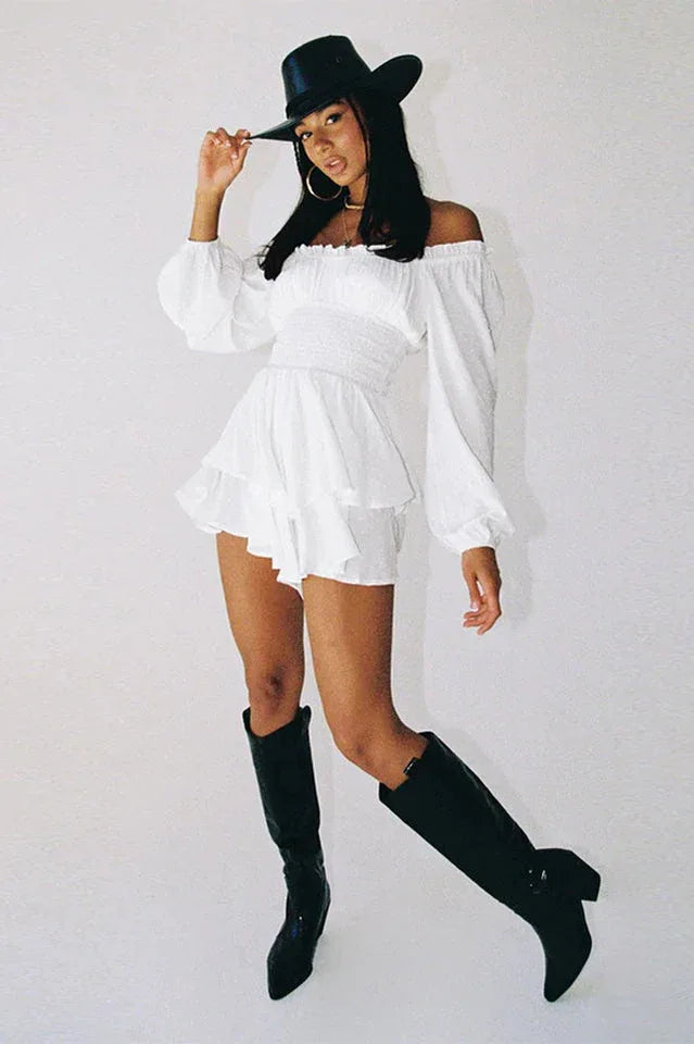 Tiered Swing Skater Romper - TEVQA