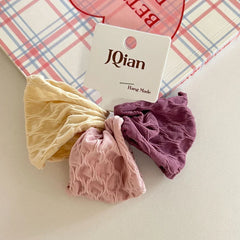 Wide Crinkled Fabric Scrunchie - Gentle Snag-Free Hair Tie - TEVQA