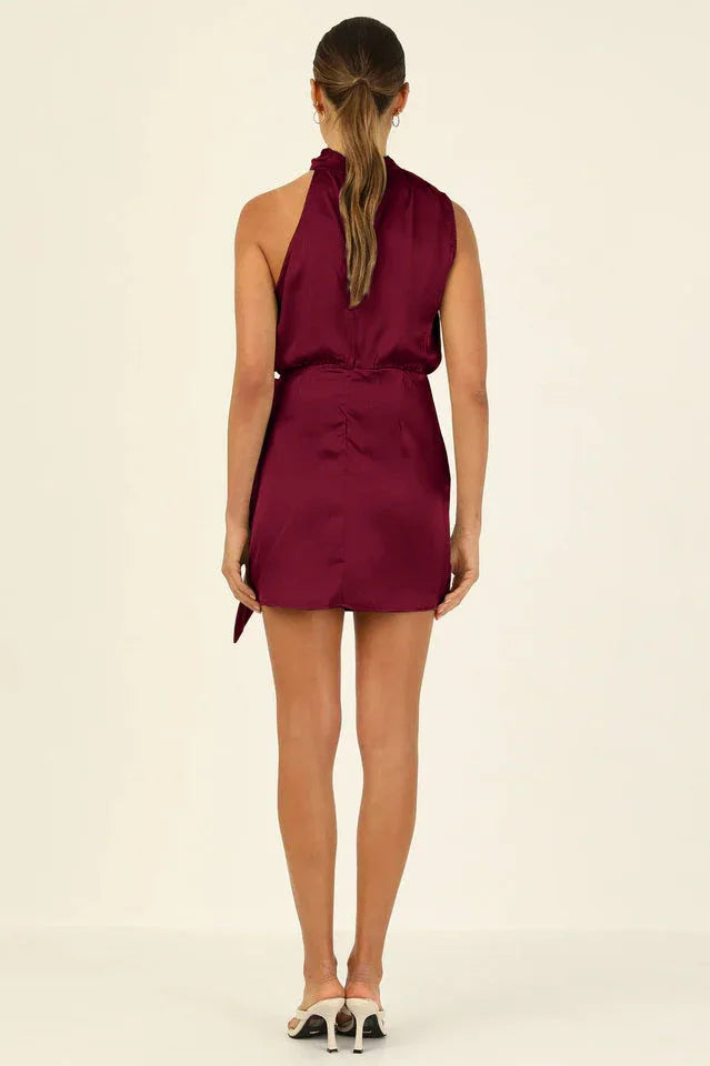 Santorini Satin Mini Dress - View 26 | TEVQA
