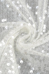 White sequin maxi dress with halter neckline - View 11 | TEVQA
