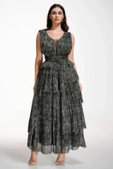 Asymmetric Tiered Formal Dress - View 9 | TEVQA
