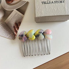 Heart Acetate Hair Comb Pin - 3 Inch Decorative Side Comb