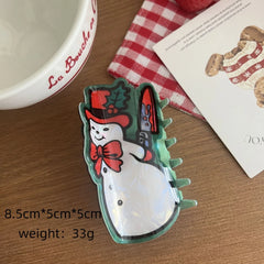 Festive Holiday Acetate Hair Claw Clip - 3.5 Inch Christmas Stocking Stuffer