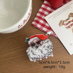 Festive Holiday Acetate Hair Claw Clip - 3.5 Inch Christmas Stocking Stuffer