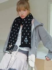 Wool Blend Jacquard Knitted Scarf