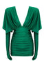 Eirak Ruched Mini Dress with Integrated Gloves - View 16 | TEVQA