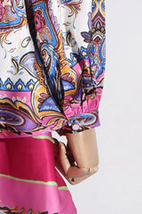 Paisley print belted mini dress - View 12 | TEVQA