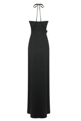Halter Neck Cutout Ruched Maxi Dress | Dress In Beauty