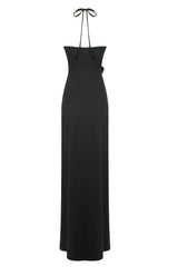 Halter Neck Ruched Maxi Dress - View 16 | TEVQA
