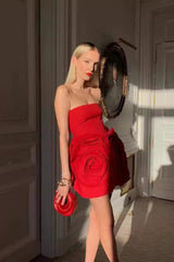 Ayat Strapless Flower Mini Dress | Dress In Beauty